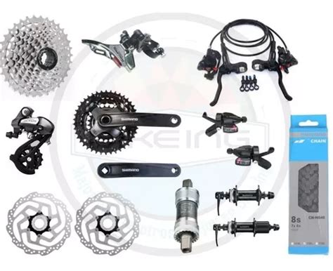 Grupo Mtb Triplato Completo 3x8 Velocidades Shimano Altus Cuotas Sin