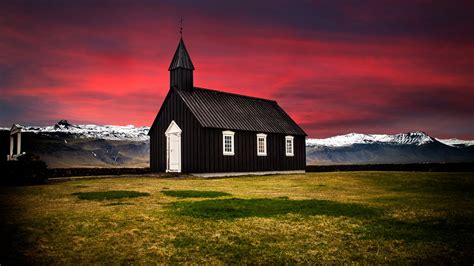 Búðir Wallpaper 4k Iceland Church Hamlet