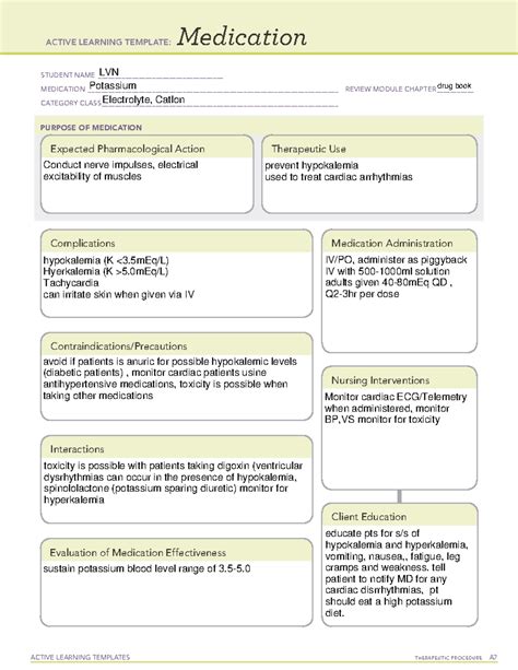 Hypokalemia System Disorder Template