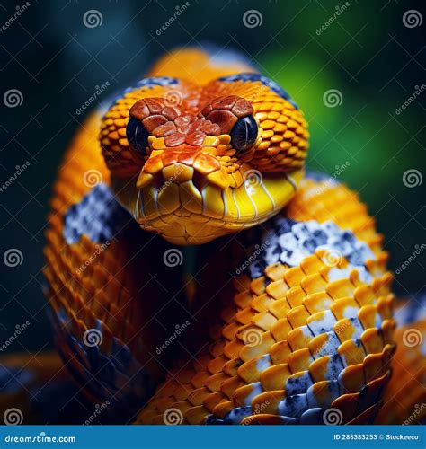 Powerful Symbolism: Lifelike Representation of an Orange Snake Stock ...