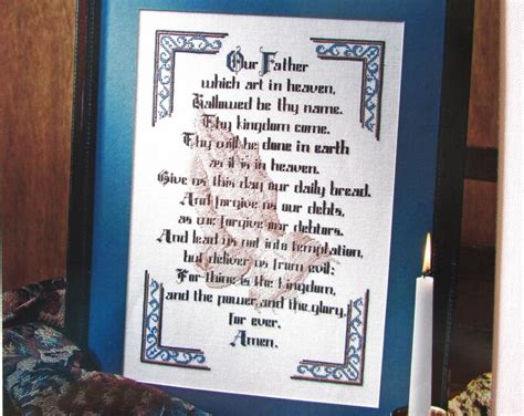 Lord S Prayer Cross Stitch Sampler Pattern Praying Hands Christian