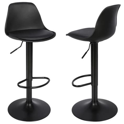 Willonin 2 X Tabouret de bar PU réglable en hauteur Chaise avec