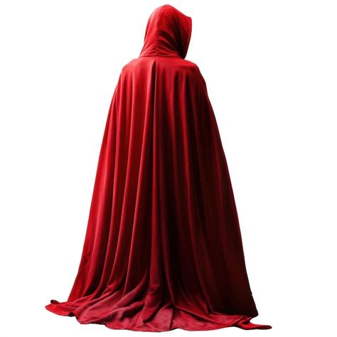 A Person In A Red Cloak With A Dramatic Back Turn Looking Over Their