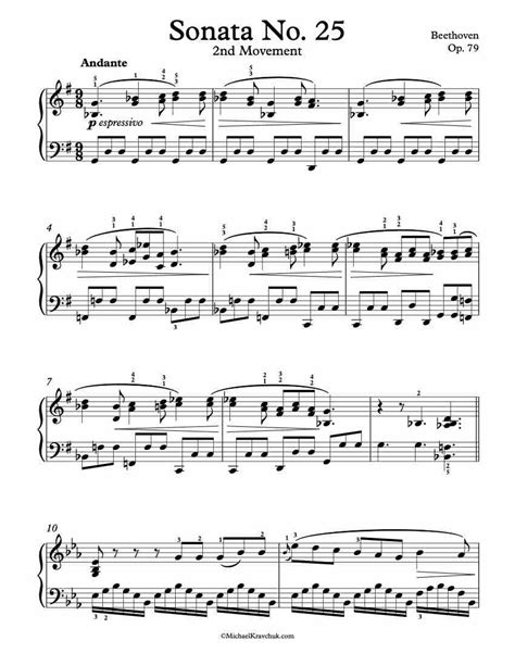 Free Piano Sheet Music Sonata No Nd Movement Op