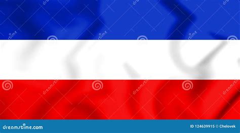 3D Flag of Serbia and Montenegro. Stock Illustration - Illustration of ...