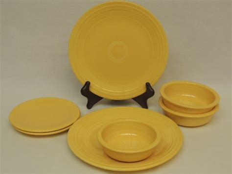 Vintage Homer Laughlin Fiestaware Pre 1986 Fiesta Ware Set Yellow Fiestaware Vintage