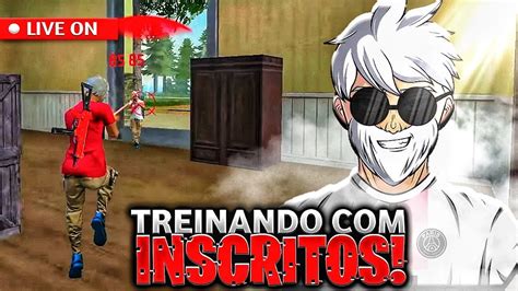 JOGANDO OS INSCRITOS TREINANDO MUITO FOCO FREE FIRE AO