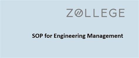 Sop For Engineering Management Format Tips Skills And Sample