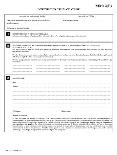 Fillable Online Wipo FORM MM12 FORM MM12 Wipo Fax Email Print