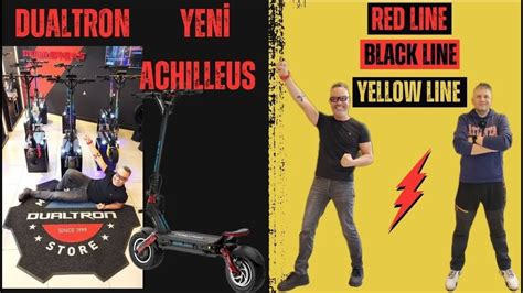 YENİ ACHILLEUS DUALTRON ELEKTRİKLİ SCOOTER RED LINE BLACK LINE YELLOW