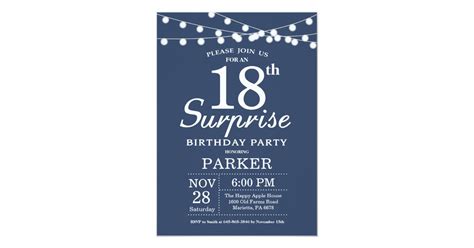 Surprise 18th Birthday Invitation Blue