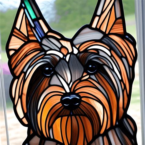 Stained Glass Yorkshire Terrier · Creative Fabrica