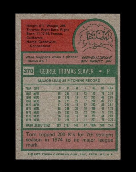 Topps Set Break Tom Seaver Nm Mt Or Better Gmcards Ebay