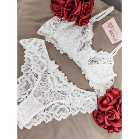 Conjunto De Lingerie Rendado Aro Shopee Brasil