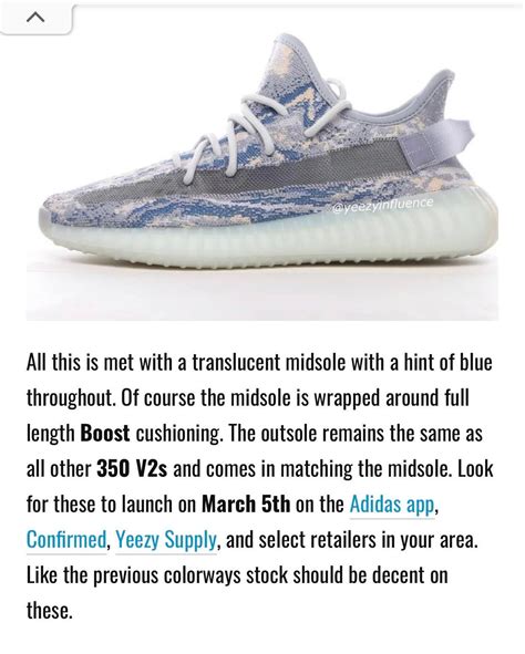 the release date of the yeezy 350 mx blue will be on March 5th ...