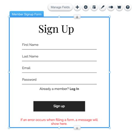 Site Members Creating A Custom Signup Form Help Center