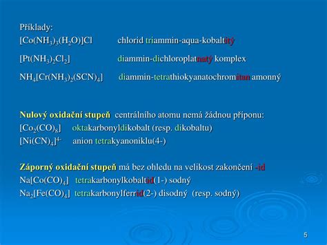 PPT - Názvosloví koordinačních sloučenin (komplexů ) PowerPoint ...
