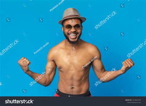 Emotional Black Guy Naked Torso Enjoying Foto De Stock 1419691547 Shutterstock