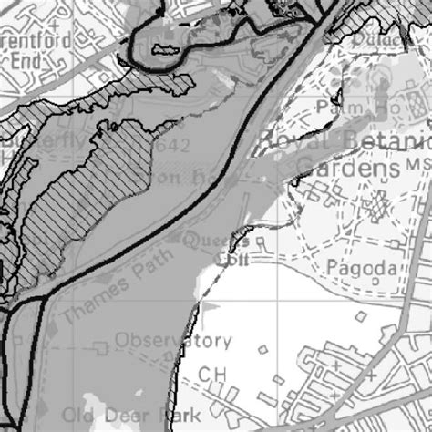 Example of a flood extent map of part of the River Thames. | Download ...