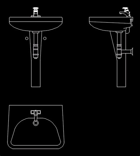 Bloque Lavabo Sanitario En AutoCAD Librería CAD