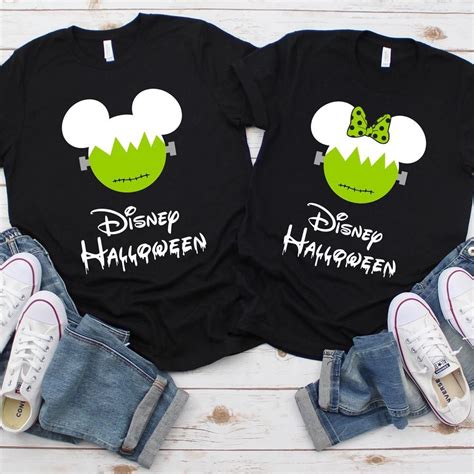 Disney Halloween Black Frankenstein Mickey Minnie Shirts Disney