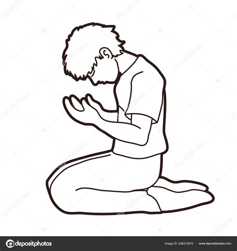 Prayer Christian Praying Cartoon Graphic Vector Stock Vector By