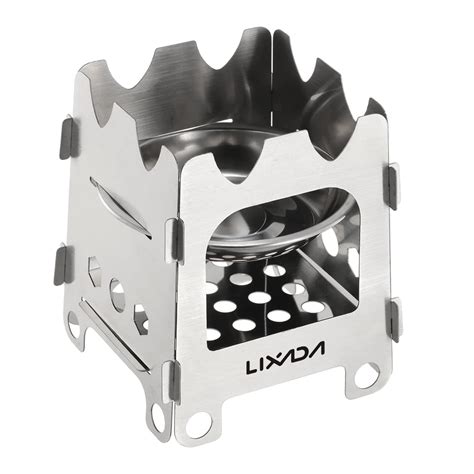 Lixada Outdoor Camping Portable Wood Stove Folding Stainless Steel