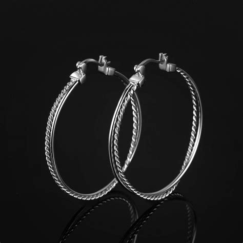 Medium Hoop Earrings 925 Sterling Silver Hoop Earrings For Women Girls S