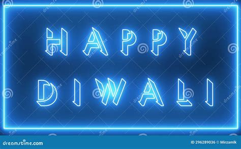 Animated Happy Diwali Sign. Neon Effect Stock Footage - Video of card ...