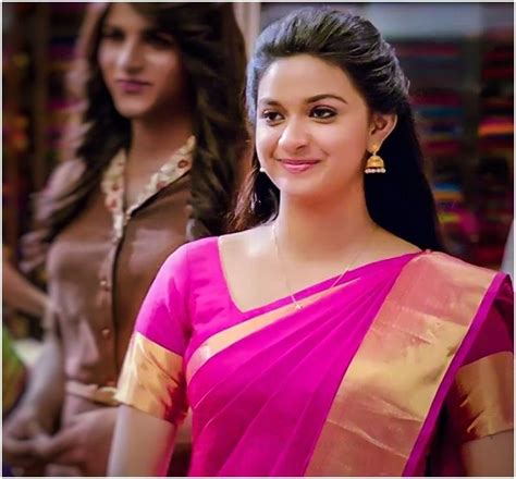 😍😍 Pinky Beautiful Women Beauty Women Kirthi Suresh Kerala Saree