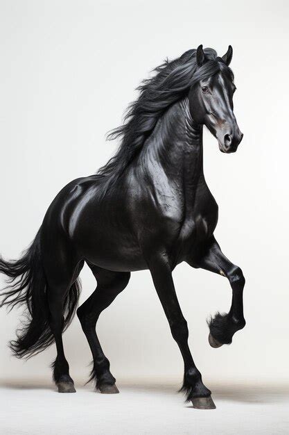 Premium Photo | A black horse on white background