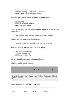 Order Of Adjectives PDF
