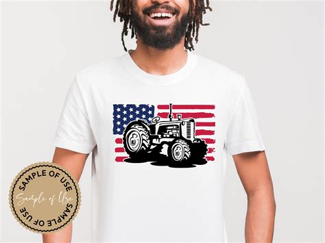 Two 2 Versions Of USA Farm Tractor Svg Cut File Set Of 2 Etsy