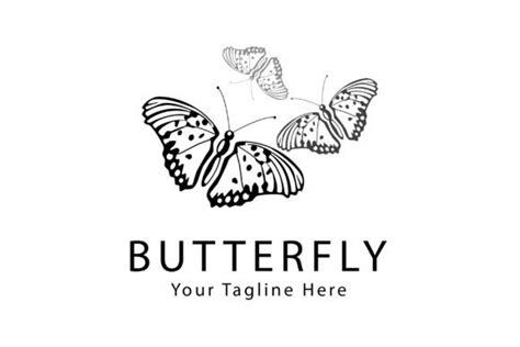 Black and White Logo - Butterfly #20 Graphic by RANartLabs · Creative ...