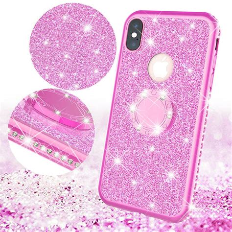 Glitter Cute Phone Case Girls Kickstand Compatible For Apple Iphone Xr