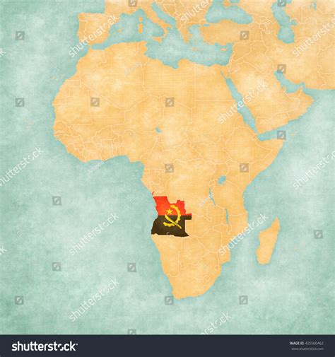 Angola Angolan Flag On Map Africa 스톡 일러스트 425560462 | Shutterstock