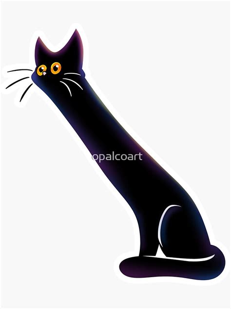 "Long Black Cat Meme" Sticker for Sale by opalcoart | Redbubble