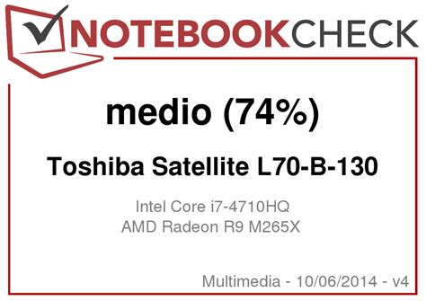 Breve análisis del Toshiba Satellite L70 B 130 Notebookcheck org Analisis