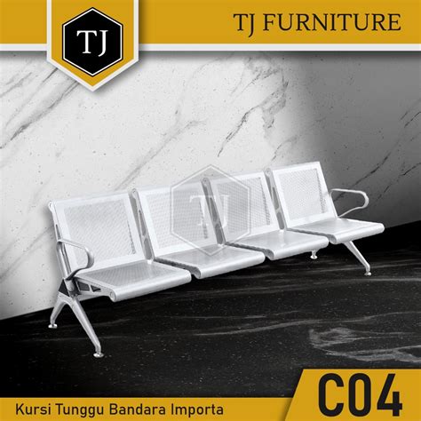 Jual Kursi Tunggu Bandara Stainless Kursi Besi Minimalis 4 Seat C04