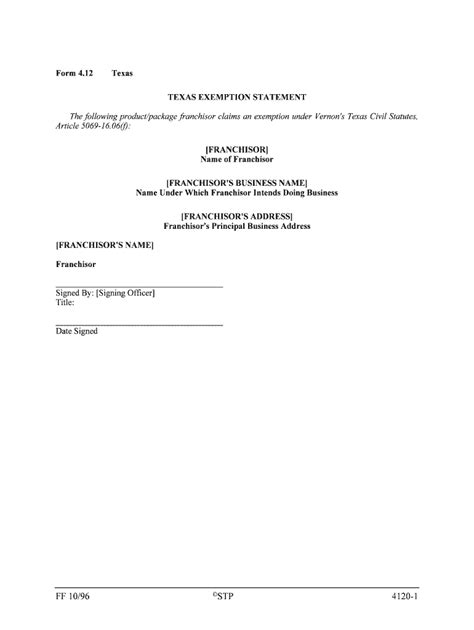 Texas Exemption Statement Form Fill Out And Sign Printable Pdf