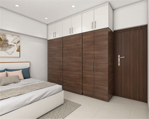 Wood Grain Modern Sliding Door Wardrobe Design Livspace