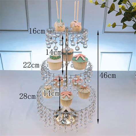 Акриловая многослойная тарелка для торта с кристаллами для свадебного ...