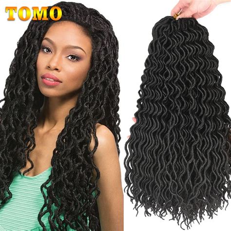 Tomo Dea Riccia Faux Locs Trecce All Uncinetto Capelli Pollici