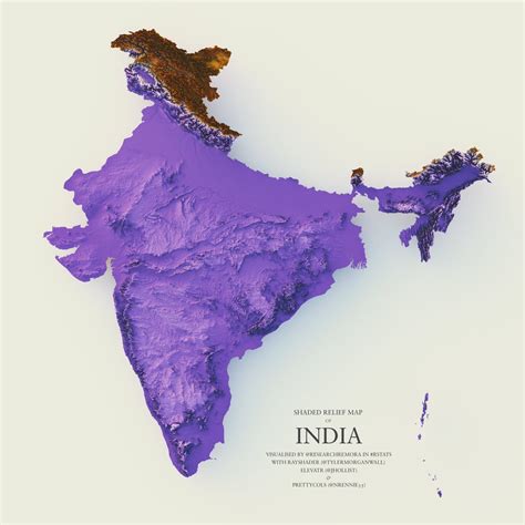 Shaded Relief Map Of India By Researchremora Maps On The Web