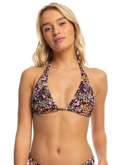 Printed Beach Classics Tiki Tri Bikini Top Roxy