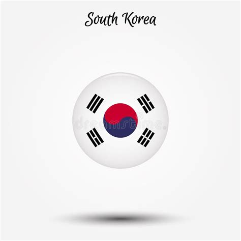 Bandera Del Icono De La Corea Del Sur Stock De Ilustración