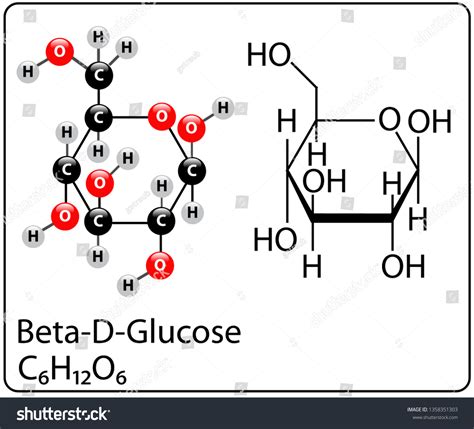 Beta-D-Glucose Molecule Structure - Royalty Free Stock Vector ...