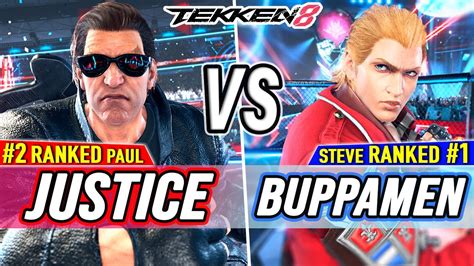 T Justice Ranked Paul Vs Buppamen Ranked Steve Tekken