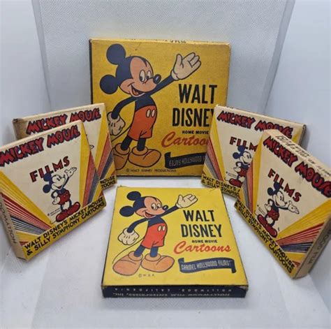 6 VINTAGE 1950S Mickey Mouse Walt Disney 8mm Film Unopened Rare Lot