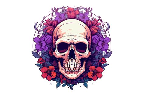 Skull and Flower Clipart Graphic by Illustrately · Creative Fabrica